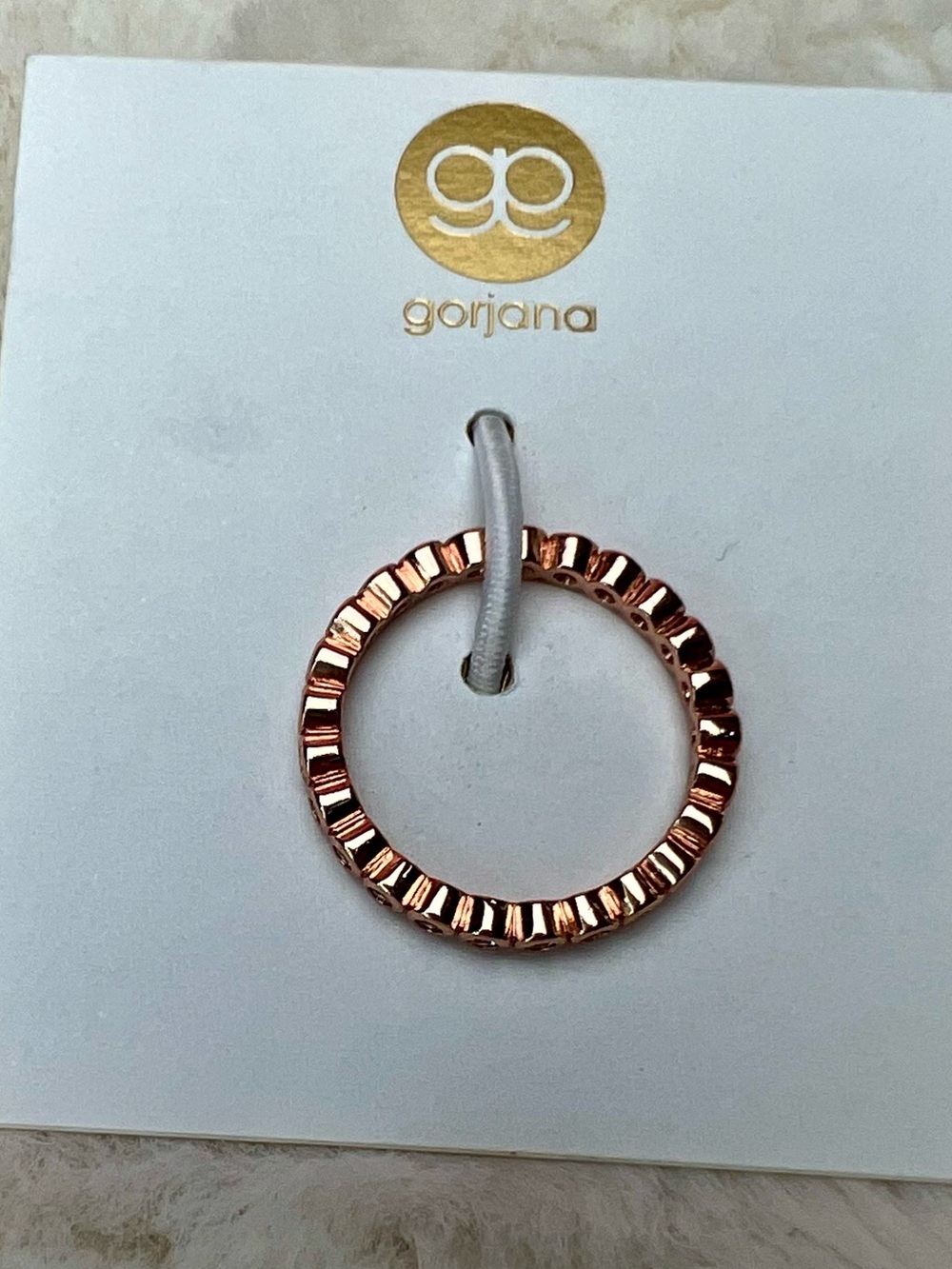 gorjana Candice Shimmer Rose Gold Eternity Stackable Band Ring Size 6 NEW